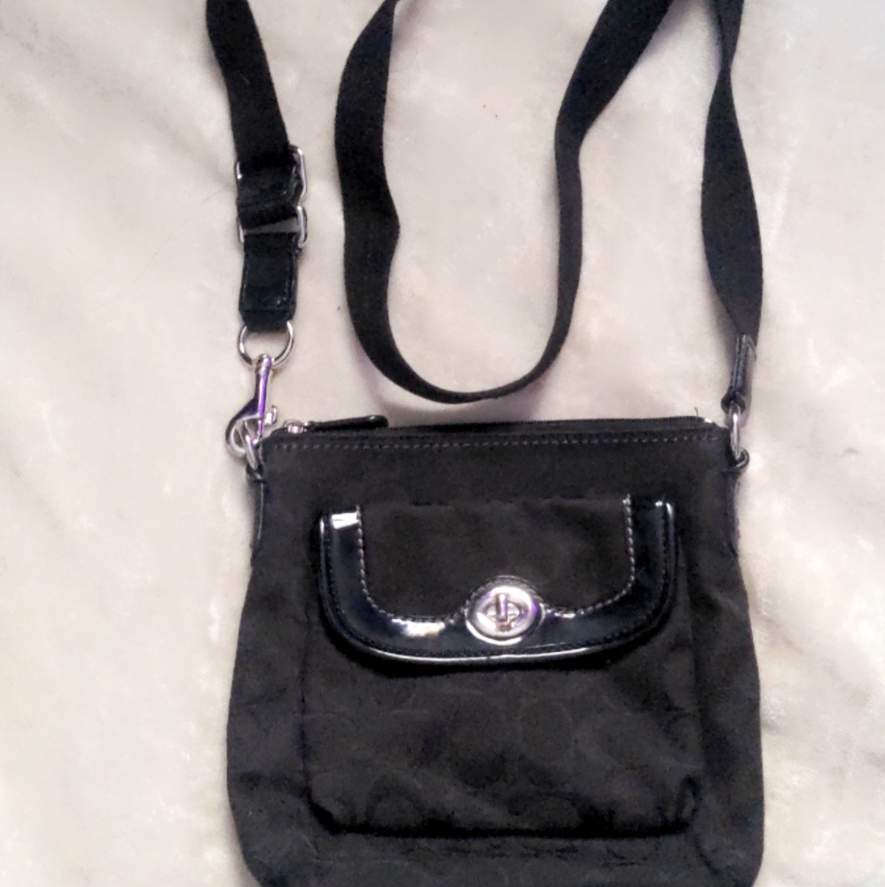 Coach small signature logo canvas crossbody bag